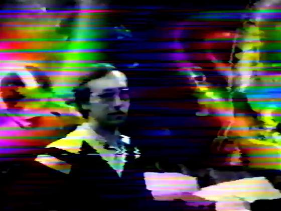 Film still of a broadcast breaking into interference
