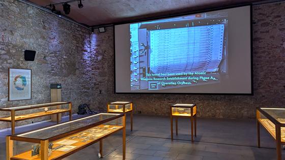 Gallery view with the Operation Orpheus projection